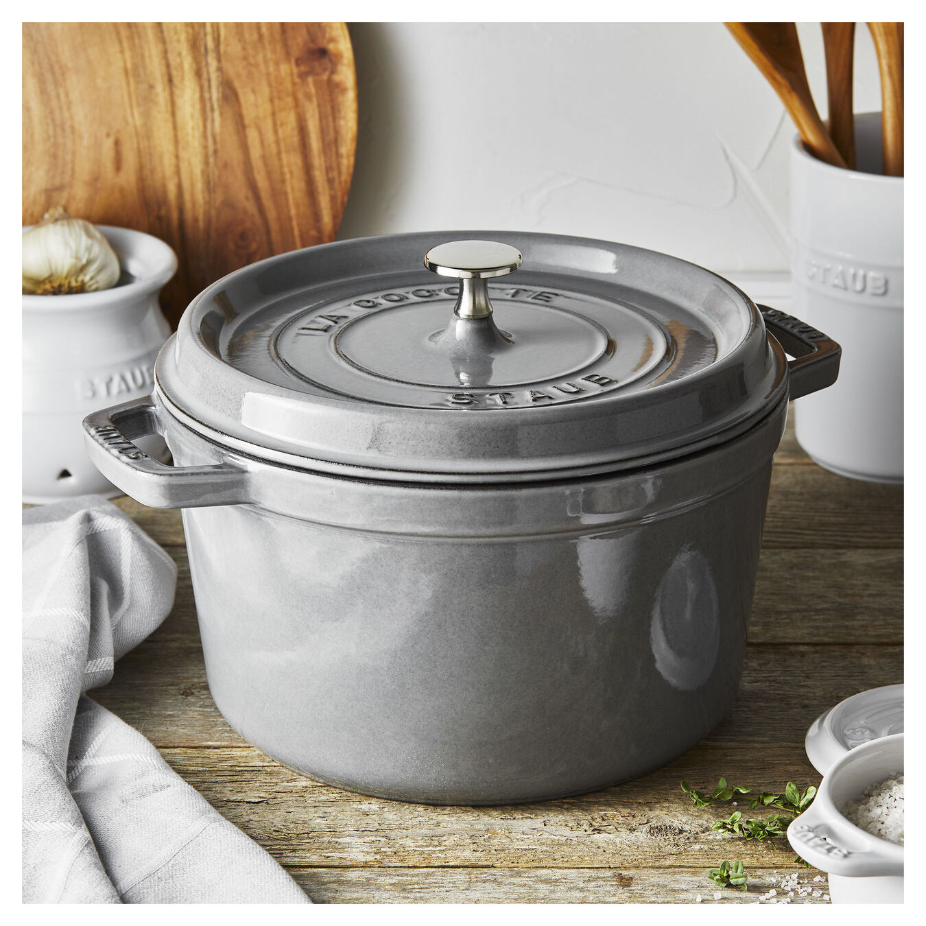 Staub 5 Qt. Cast Iron Tall Dutch Oven in Graphite