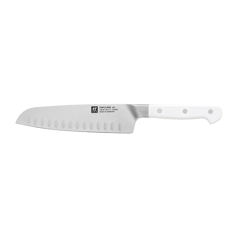 ZWILLING 7" SLIM Hollow Edge Santoku Knife, Pro Le Blanc Series
