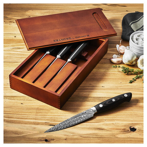 ZWILLING 4pc Steak Knife Set, Kramer - EUROLINE Stainless Damascus Collection Series