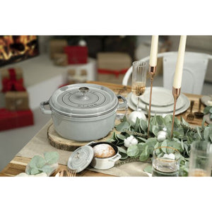 Staub 2.75 Qt. Cast Iron Round Dutch Oven in Graphite Grey