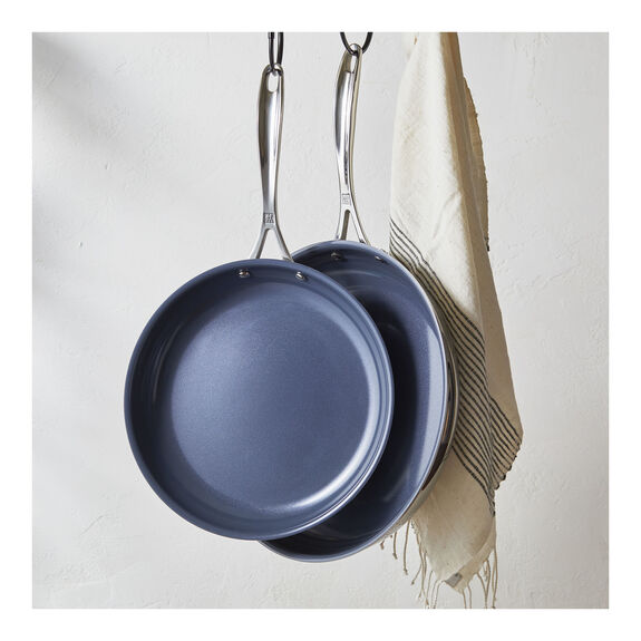 ZWILLING 2pc Stainless Steel Ceramic Nonstick Fry Pan Set, Clad CFX Series