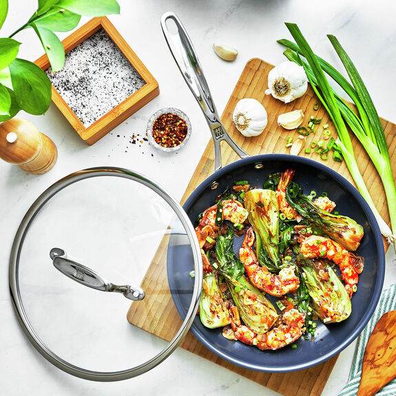 ZWILLING 2pc Stainless Steel Ceramic Nonstick Fry Pan with Lid Set, Clad CFX Series