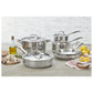 Henckels 10pc Stainless Steel Polished Interior Cookware Set, RealClad Series