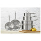Henckels 10pc Stainless Steel Polished Interior Cookware Set, RealClad Series