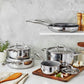 Henckels 10pc Stainless Steel Ceramic Nonstick Cookware Set, Clad Alliance Series