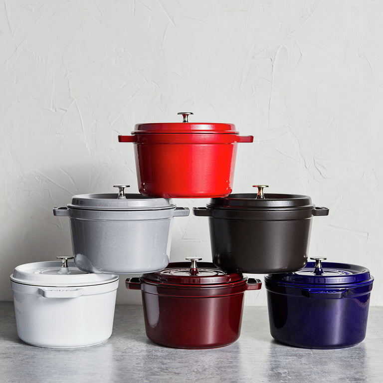 Staub 5 Qt. Cast Iron Tall Dutch Oven in Black
