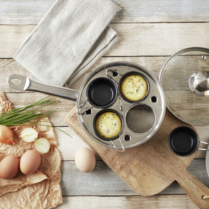 Demeyere 4-cup Stainless Steel Egg Poacher Set, Resto Series