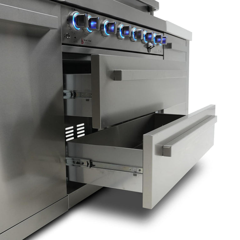 Mont Alpi 805 Deluxe Island Grill with 90 Degree Corner, MAi805-D90C