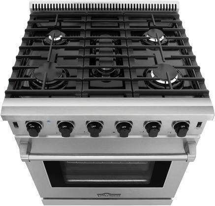 Thor Kitchen Appliance Package - 30 in. Natural Gas Range, Range Hood, Microwave Drawer, Refrigerator, Dishwasher, Wine Cooler, AP-LRG3001U-8