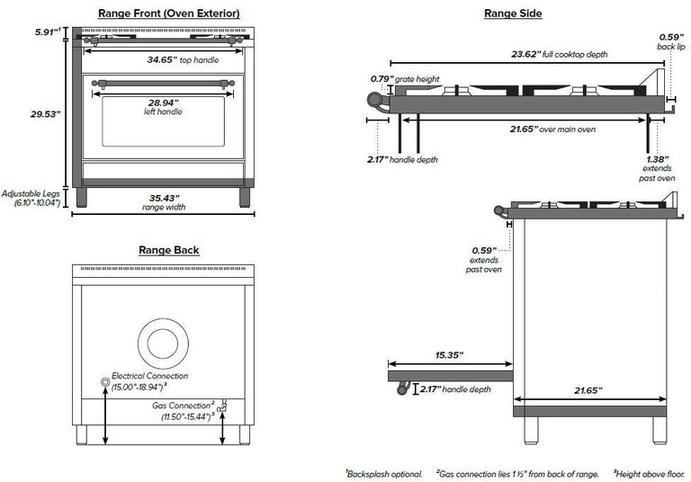 ILVE 36 in. Nostalgie Series Single Oven Propane Gas Burner and Electric Oven Range in Antique White with Bronze Trim, UPN90FDMPAYLP