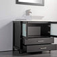 Vanity Art 108 in. Double Sink Vanity Cabinet with Ceramic Vessel Sink & Mirror - Espresso, VA3136-108E