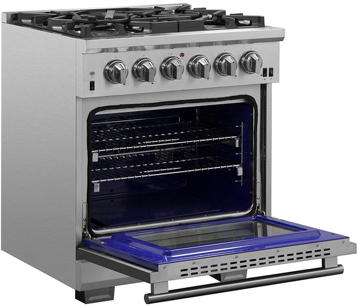 Forno 30″ Gas Range in Stainless Steel with 5 Italian Burners, FFSGS6260-30