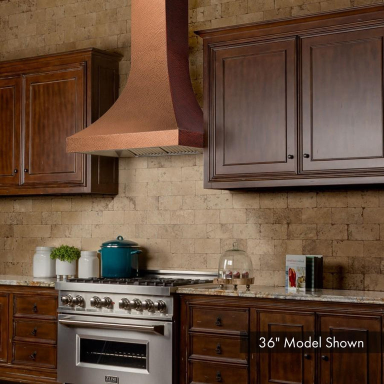 ZLINE 30 in. Designer Series Hand-Hammered Copper Finish Wall Range Hood, 8632H-30
