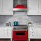 ZLINE 36 in. Ducted DuraSnow® Stainless Steel Range Hood with Red Matte Shell, 8654RM-36