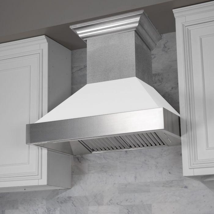 ZLINE 30 in. DuraSnow® Finish Range Hood with White Matte Shell, 8654WM-30