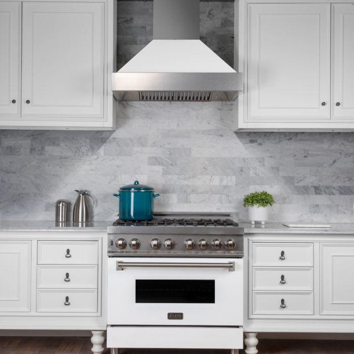 ZLINE 30 in. DuraSnow® Finish Range Hood with White Matte Shell, 8654WM-30