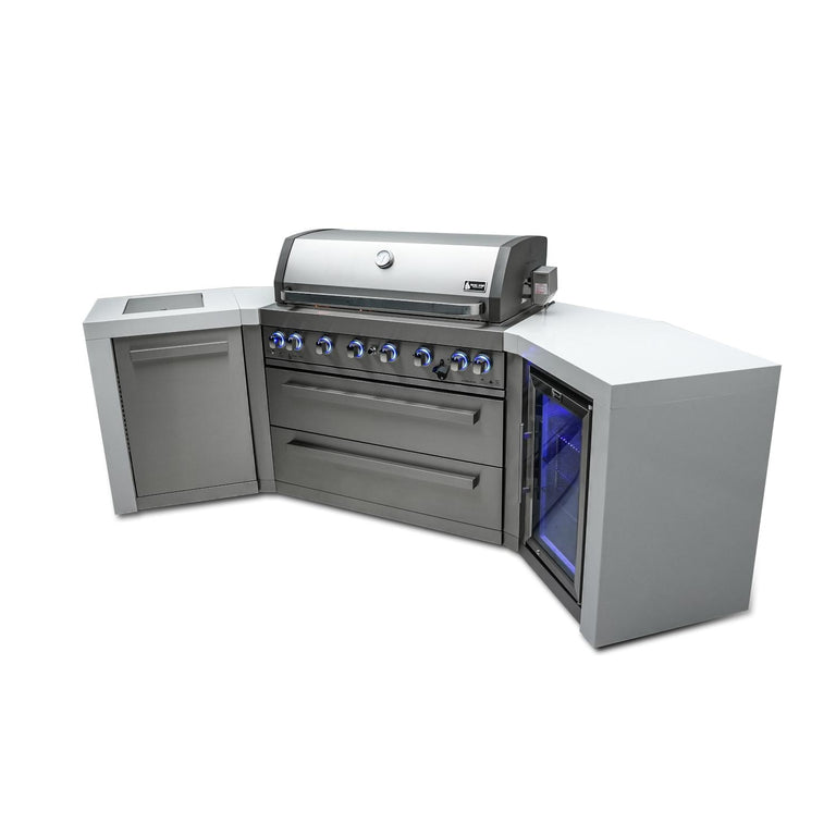 Mont Alpi 805 Deluxe Island Grill with 45 Degree Corners and Fridge Cabinet, MAi805-D45FC