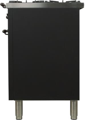 ILVE 48 in. Nostalgie Series Natural Gas Burner and Electric Oven Range in Matte Graphite with Bronze Trim, UPN120FDMPMYNG