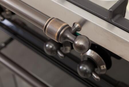 ILVE 48 in. Nostalgie Series Natural Gas Burner and Electric Oven Range in Matte Graphite with Bronze Trim, UPN120FDMPMYNG