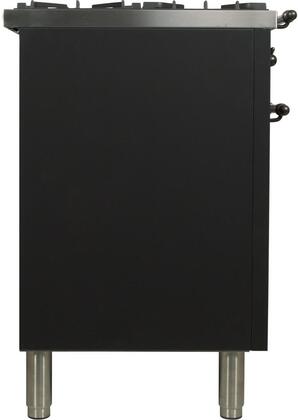 ILVE 48 in. Nostalgie Series Natural Gas Burner and Electric Oven Range in Matte Graphite with Bronze Trim, UPN120FDMPMYNG