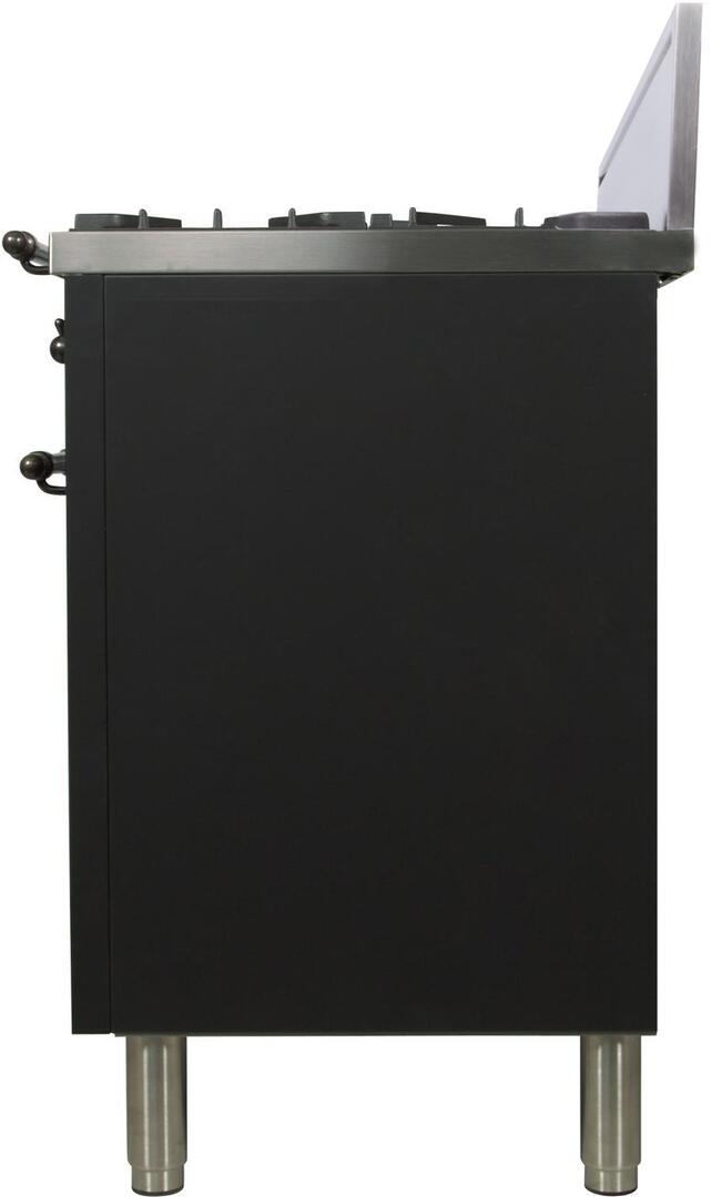 ILVE 30 in. Nostalgie Series Single Oven Natural Gas Burner and Oven in Matte Graphite with Oiled Bronze Trim, UPN76DVGGMYNG
