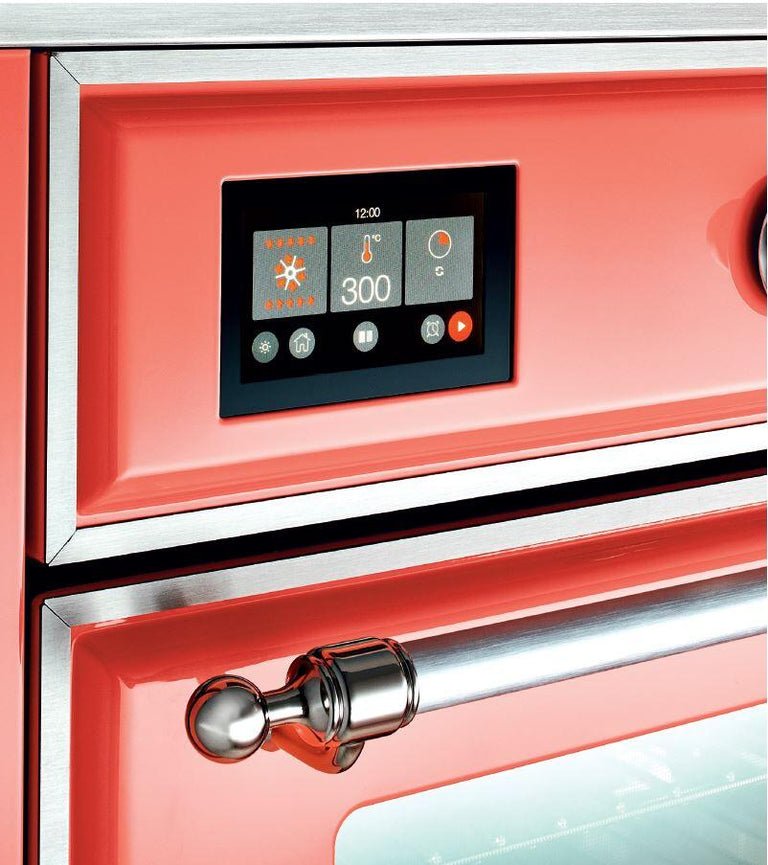 ILVE 48 in. Majestic II Series Natural Gas Burner and Double Electric Oven in Stainless Steel with Chrome Trim, UM12FDNS3SSCNG