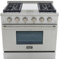 Kucht Professional 36 in. 5.2 cu ft. Propane Gas Range with Griddle and Silver Knobs, KRG3609U/LP-S