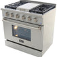 Kucht Professional 36 in. 5.2 cu ft. Natural Gas Range with Griddle and Silver Knobs, KRG3609U-S