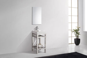 KubeBath Cisco 16 in. Stainless Steel Console with Acrylic Sink - Chrome, AC16
