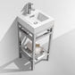 KubeBath Cisco 16 in. Stainless Steel Console with Acrylic Sink - Chrome, AC16