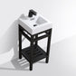 KubeBath Cisco 16 in. Stainless Steel Console with Acrylic Sink - Matt Black, AC16-BK