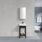 KubeBath Cisco 16 in. Stainless Steel Console with Acrylic Sink - Matt Black, AC16-BK