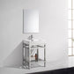 KubeBath Cisco 24 in. Stainless Steel Console with Acrylic Sink - Chrome, AC24