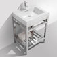 KubeBath Cisco 24 in. Stainless Steel Console with Acrylic Sink - Chrome, AC24
