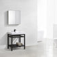 KubeBath Cisco 30 in. Stainless Steel Console with Acrylic Sink - Matte Black, AC30-BK