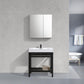 KubeBath Cisco 30 in. Stainless Steel Console with Acrylic Sink - Matte Black, AC30-BK