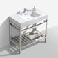 KubeBath Cisco 36 in. Stainless Steel Console with Acrylic Sink - Chrome, AC36
