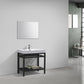 KubeBath Cisco 36 in. Stainless Steel Console with Acrylic Sink - Matte Black, AC36-BK