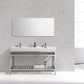 KubeBath Cisco 60 in. Double Sink Stainless Steel Console with Acrylic Sink - Chrome, AC60D