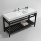 KubeBath Cisco 60 in. Single Sink Stainless Steel Console with Acrylic Sink - Matte Black, AC60S-BK