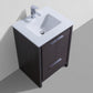 KubeBath Dolce 24 in. Modern Bathroom Vanity with White Quartz Counter Top - Gray Oak, AD624WB
