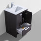 KubeBath Dolce 24 in. Modern Bathroom Vanity with White Quartz Counter Top - Gray Oak, AD624WB
