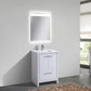 KubeBath Dolce 24 in. Modern Bathroom Vanity with White Quartz Counter Top - High Gloss White, AD624GW