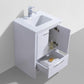 KubeBath Dolce 24 in. Modern Bathroom Vanity with White Quartz Counter Top - High Gloss White, AD624GW