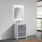 KubeBath Dolce 24 in. Modern Bathroom Vanity with Quartz Counter Top - Ash Gray