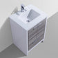 KubeBath Dolce 24 in. Modern Bathroom Vanity with Quartz Counter Top - Ash Gray