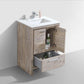 KubeBath Dolce 24 in. Modern Bathroom Vanity with White Quartz Counter Top - Nature Wood, AD624NW