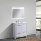 KubeBath Dolce 30 in. Modern Bathroom Vanity with White Quartz Counter Top - High Gloss White, AD630GW