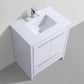 KubeBath Dolce 30 in. Modern Bathroom Vanity with White Quartz Counter Top - High Gloss White, AD630GW