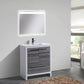 KubeBath Dolce 30 in. Modern Bathroom Vanity with White Quartz Counter Top - Ash Gray, AD630HG